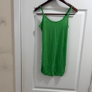 Green Women's Tank Top sz large ruched sides